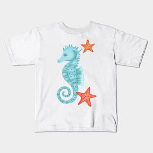 Sea Horse and Sea Stars Kids T-Shirt